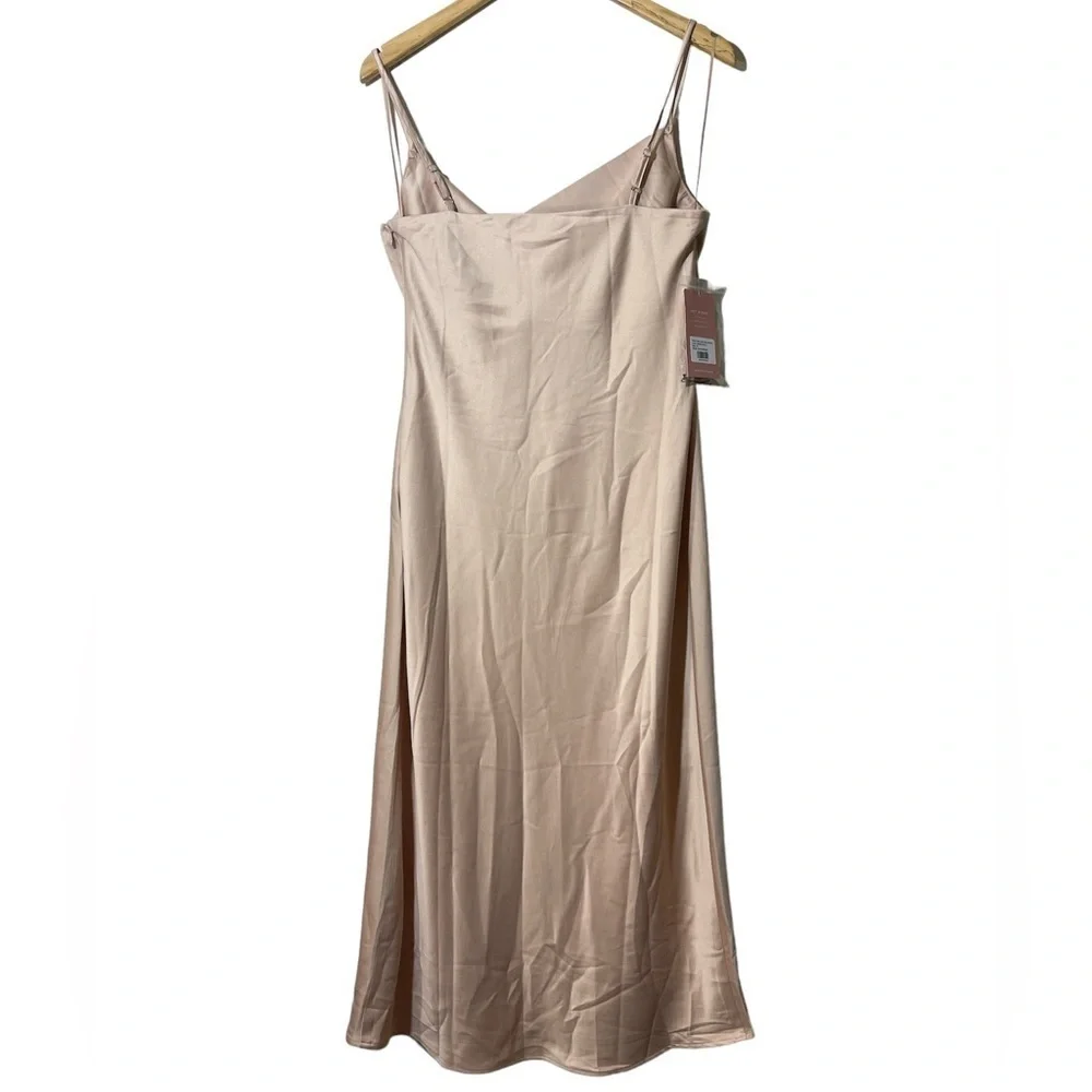 Birdy Grey Lisa Midi Slip Dress in Satin Rose Gold Sz. Medium
